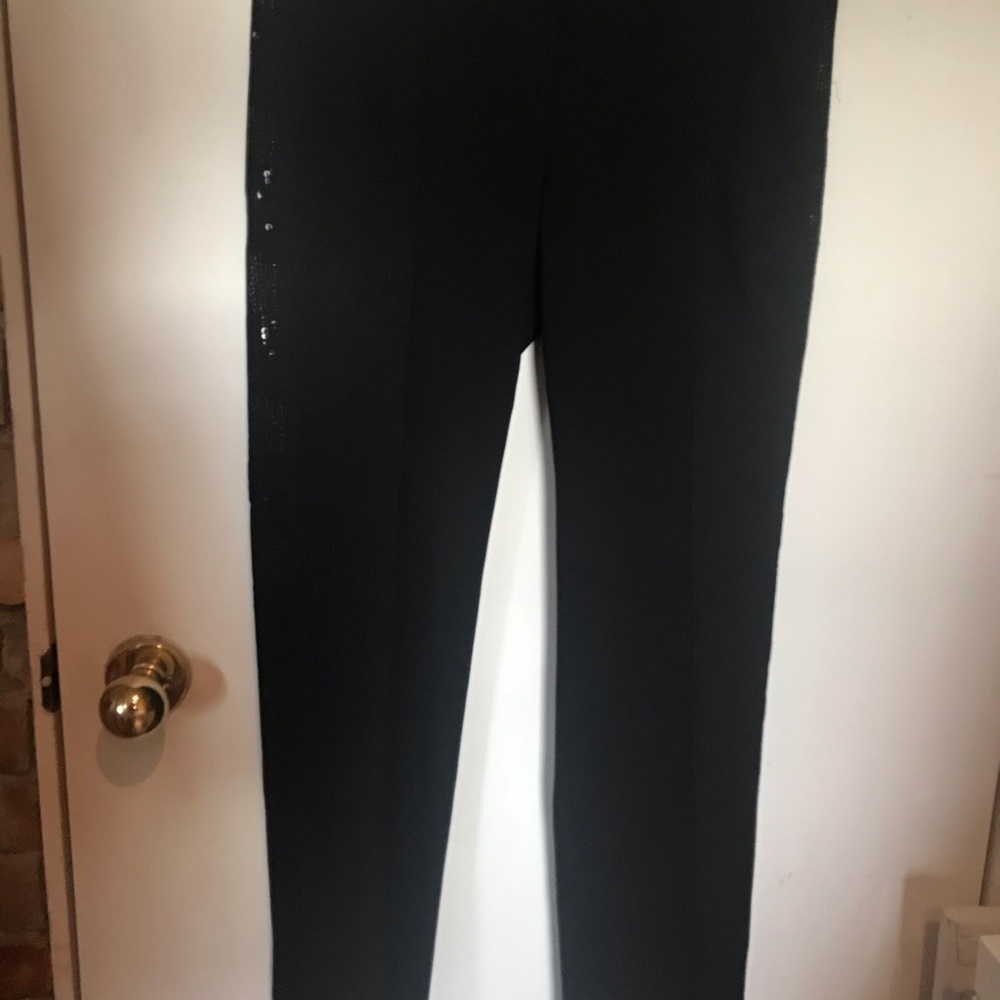 Chic black pants with sparkly insert